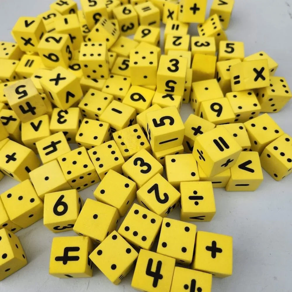 Koplow Games Foam Spot & Number Dice Yellow Math Mathematics Manipulatives Ideal